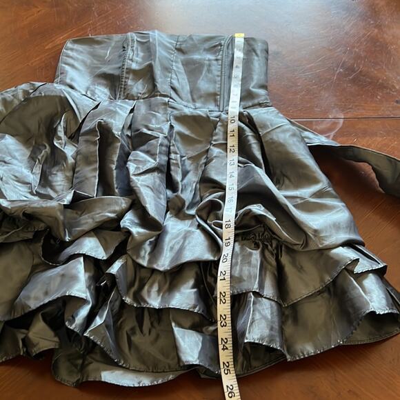 Poetry Clothing Silver Metallic Strapless Tiered Mini Dress with Sash - Picture 9 of 12